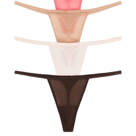 Privacy Please Alice G String 3 Pack in Neapolitan Small New Womens Thong Panty - Picture 4 of 7